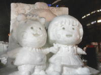 まる子とコジコジの雪像(2019年札幌雪まつり)